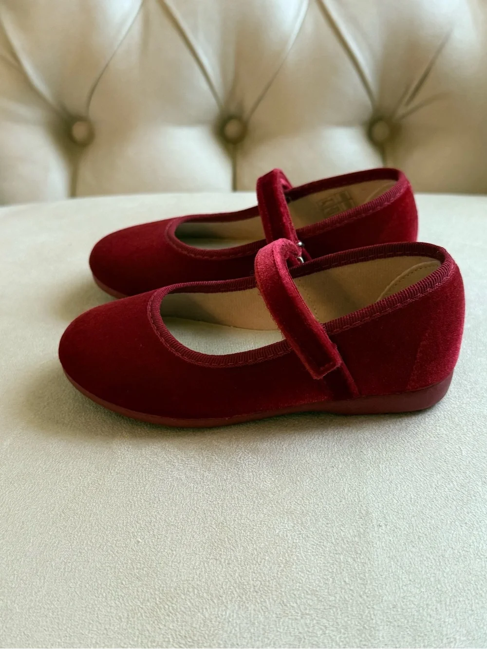 ChildrenChic Cassie Red Velvet Mary Jane Shoes Girls Size 24